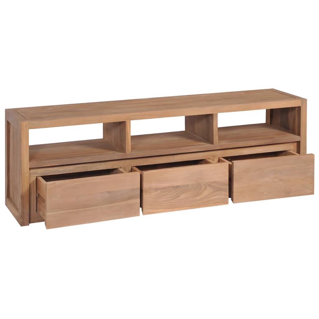 vidaXL TV-Schrank Massivholz Teak Natur 120×30×40 cm