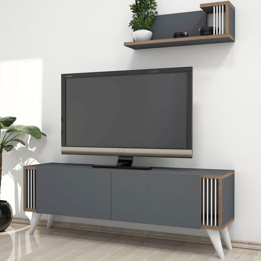 Homemania TV-Schrank Nicol 120x31x42 cm Anthrazit