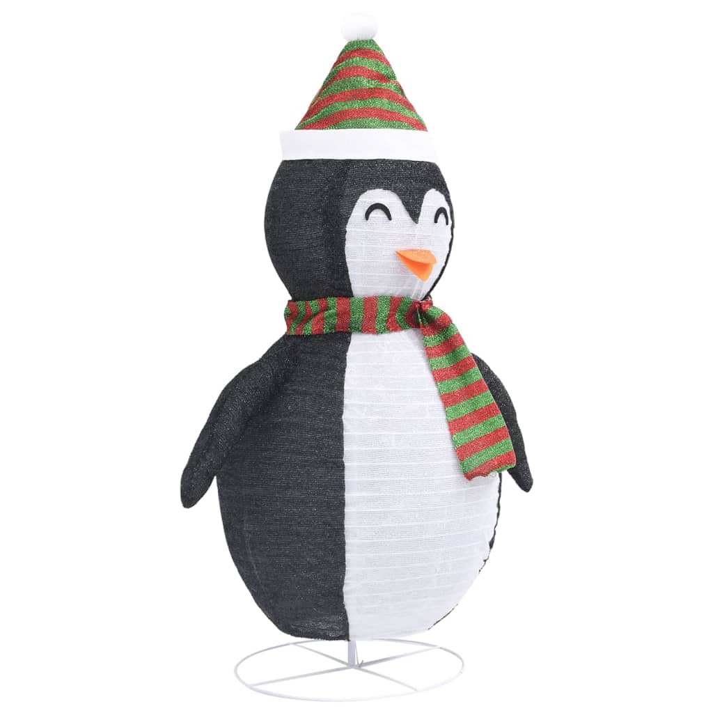 vidaXL Weihnachtsdeko LED Pinguin Luxus-Stoff 90 cm