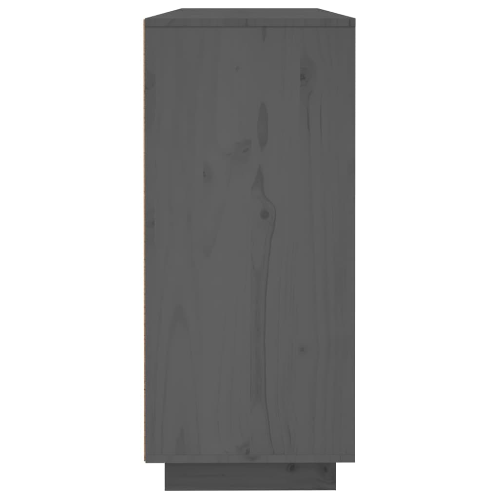 vidaXL Sideboard Grau 120x35x80 cm Massivholz Kiefer