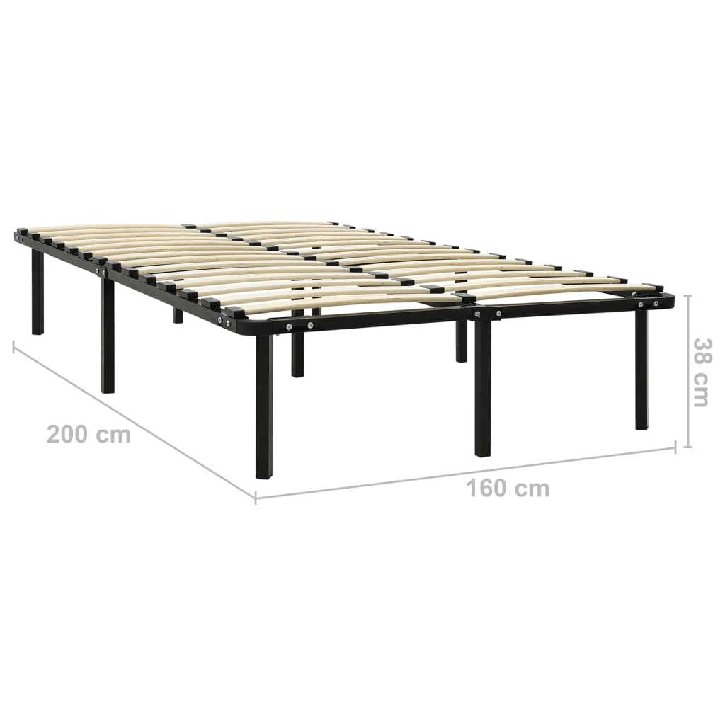 vidaXL Bettgestell Schwarz Metall 160×200 cm