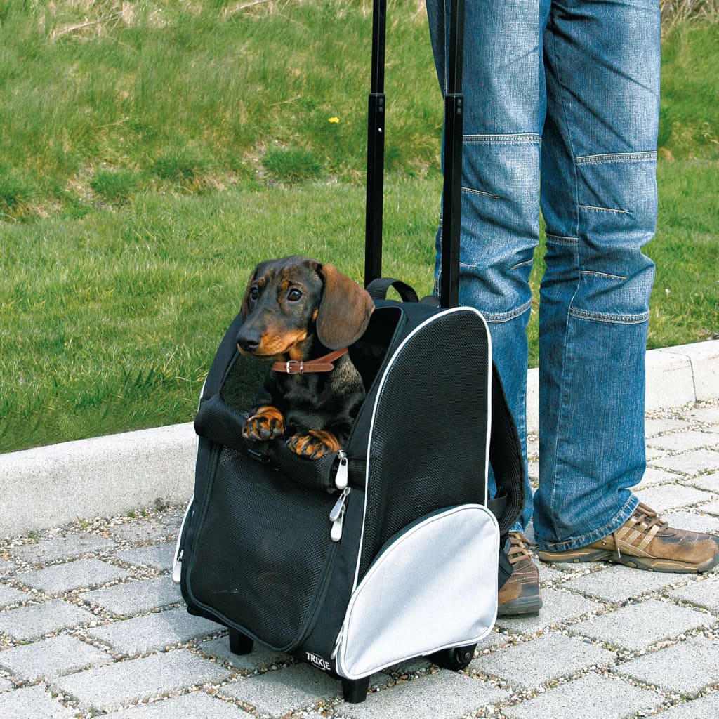 TRIXIE Haustier-Trolley/Rucksack Schwarz und Grau