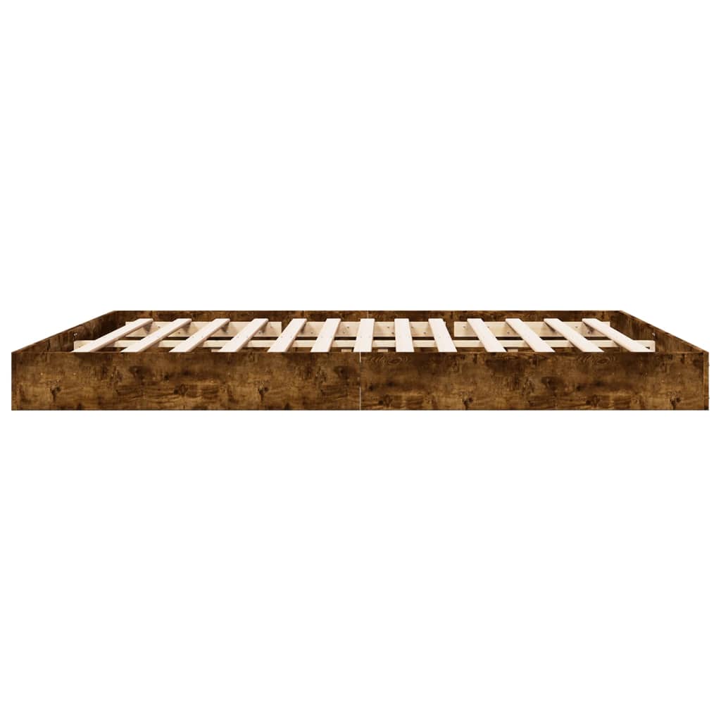 vidaXL Bettgestell Räuchereiche 200x200 cm Holzwerkstoff