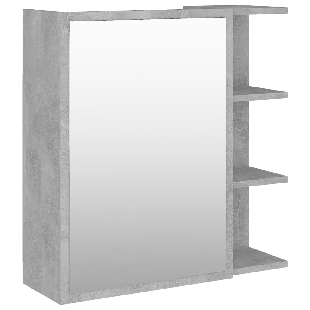 vidaXL Bad-Spiegelschrank Betongrau 62,5x20,5x64 cm Holzwerkstoff