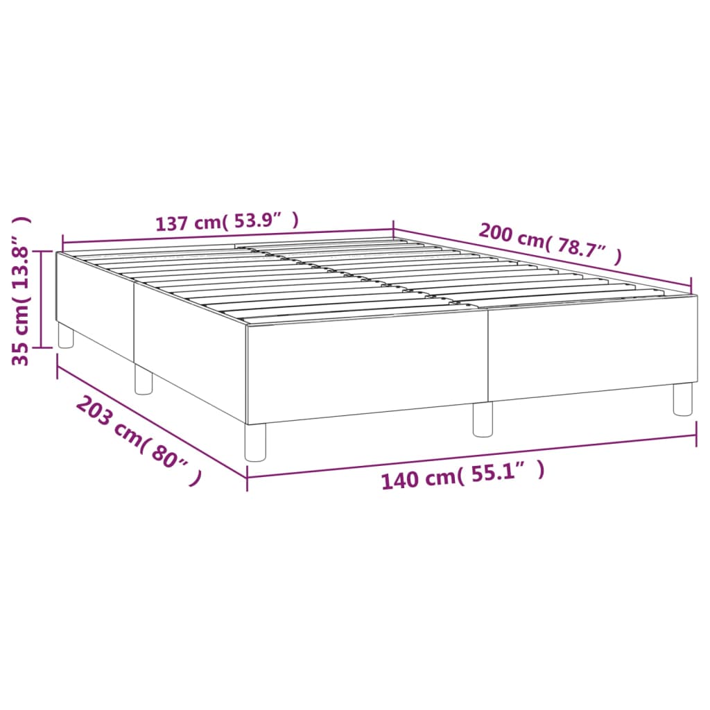 vidaXL Bettgestell Braun 140x200 cm Kunstleder