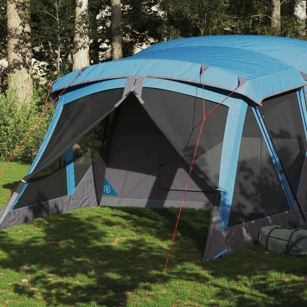 vidaXL Campingzelt mit Vorzelt 4 Personen Blau Wasserdicht