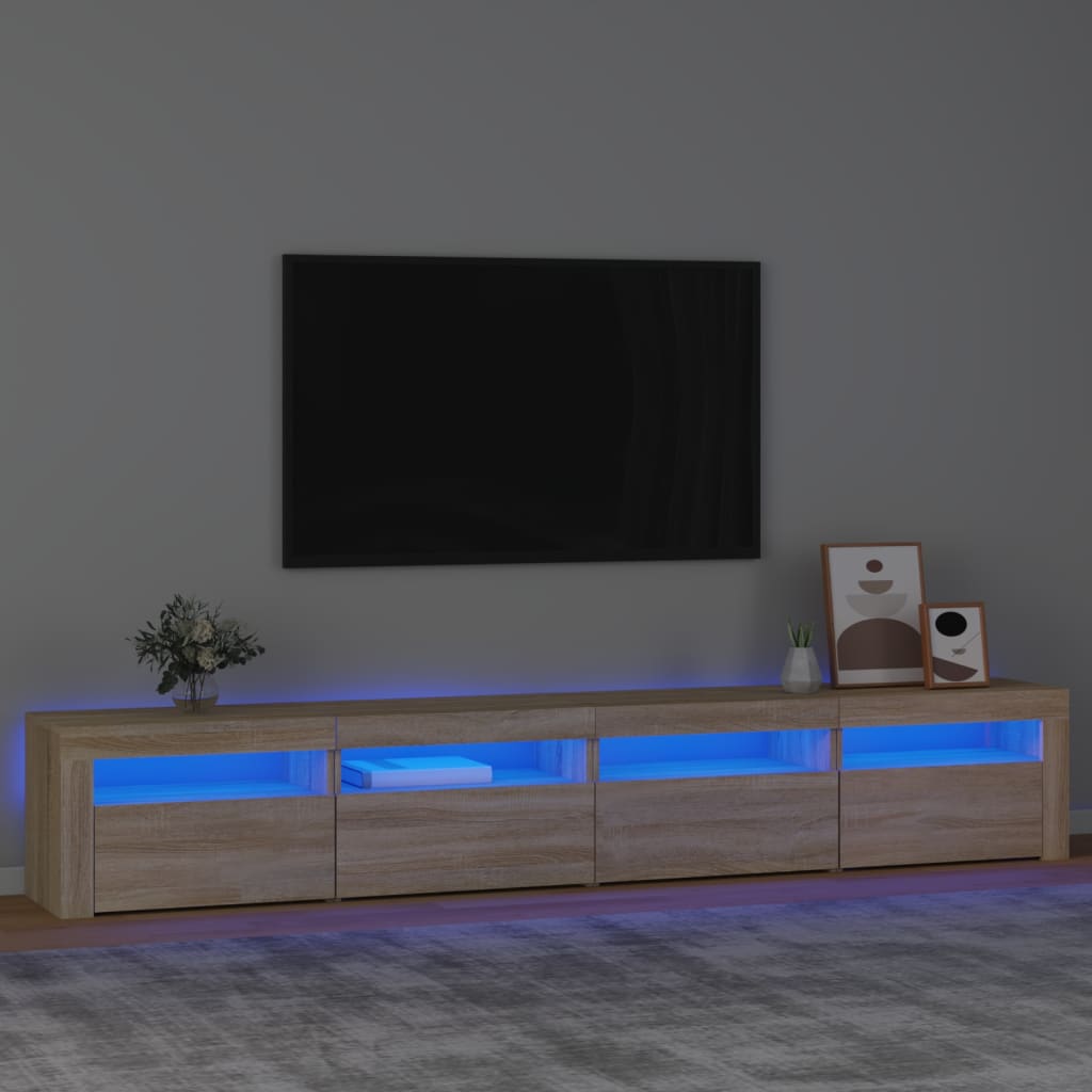 vidaXL TV-Schrank mit LED-Leuchten Sonoma-Eiche 240x35x40 cm