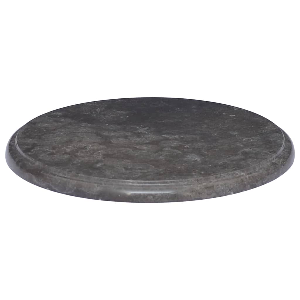 vidaXL Tischplatte Schwarz Ø40x2,5 cm Marmor