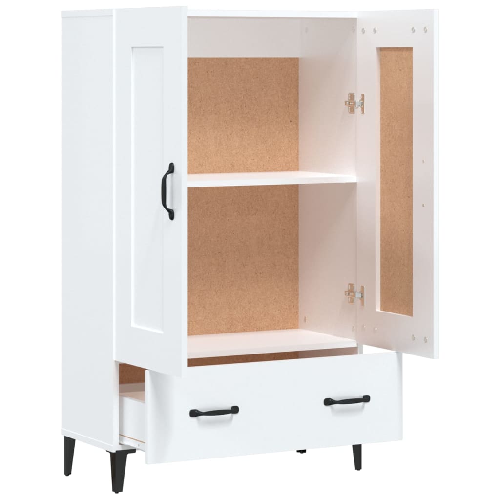 vidaXL Highboard Hochglanz-Weiß 70x31x115 cm Holzwerkstoff