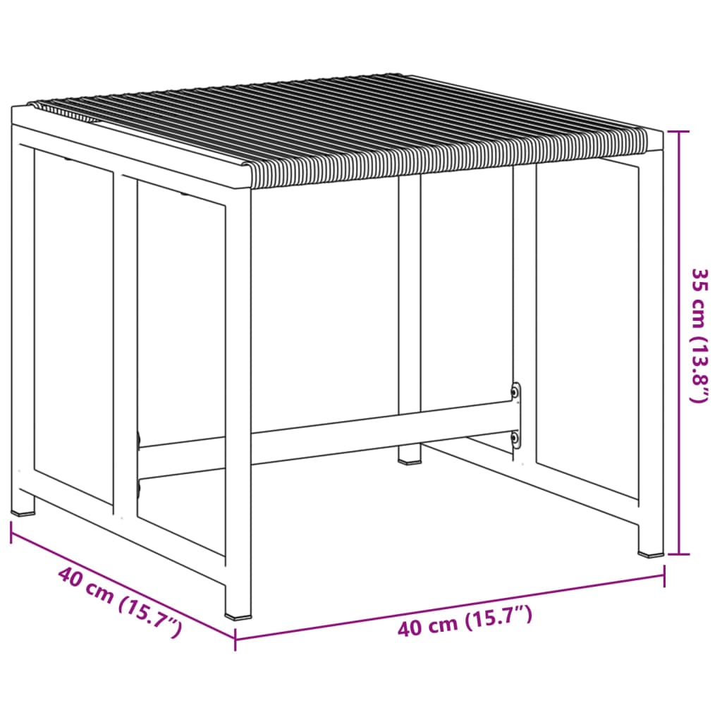 vidaXL Gartenhocker 4 Stk. Schwarz Poly Rattan