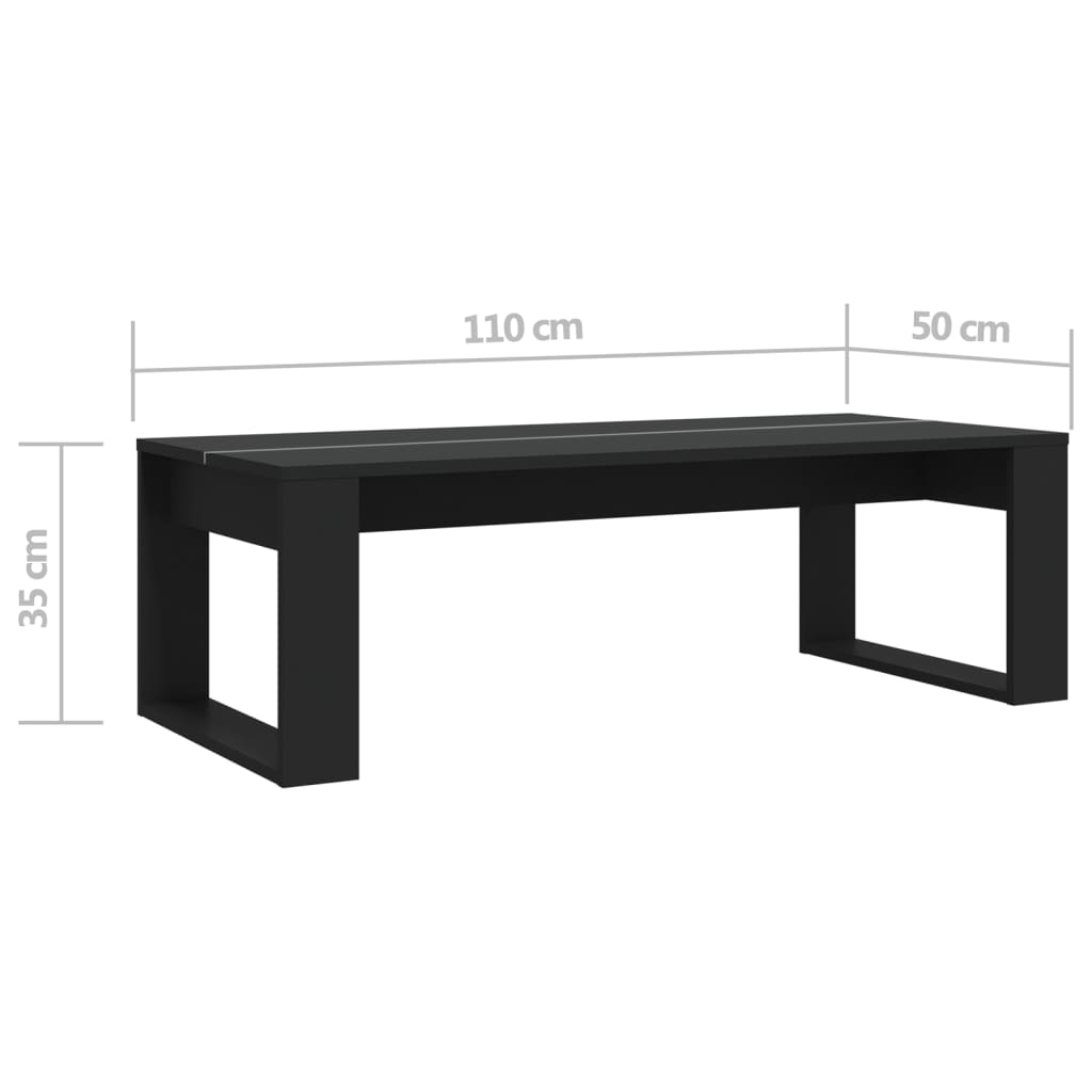 vidaXL Couchtisch Schwarz 110x50x35 cm Holzwerkstoff