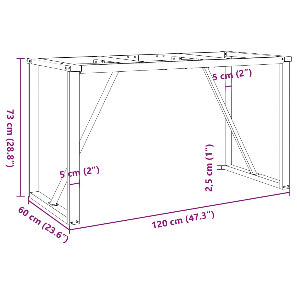 vidaXL Esstisch-Gestell in O-Form 120x60x73 cm Gusseisen