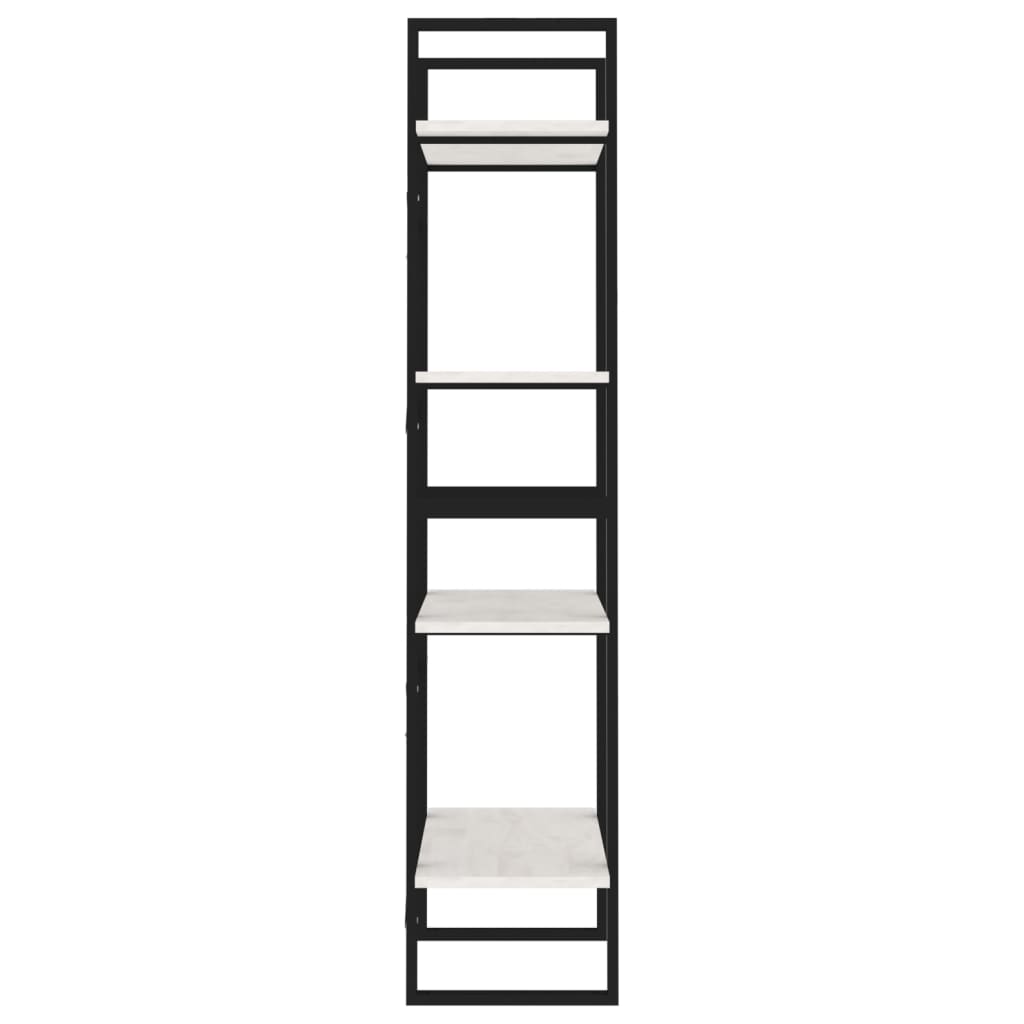 vidaXL Bücherregal 4 Fächer Weiß 60x30x140 cm Kiefer Massivholz