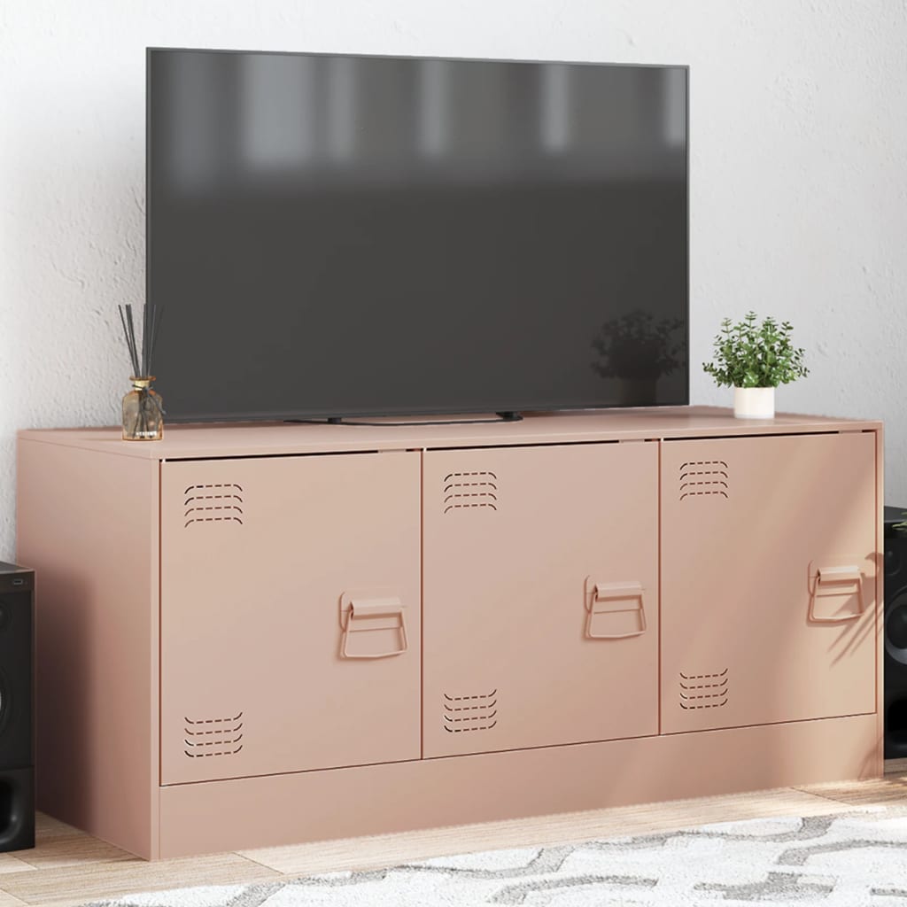 vidaXL TV-Schrank Rosa 99x39x44 cm Stahl