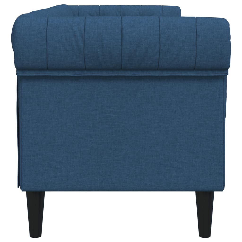 vidaXL Chesterfield-Sofa 3-Sitzer Blau Stoff