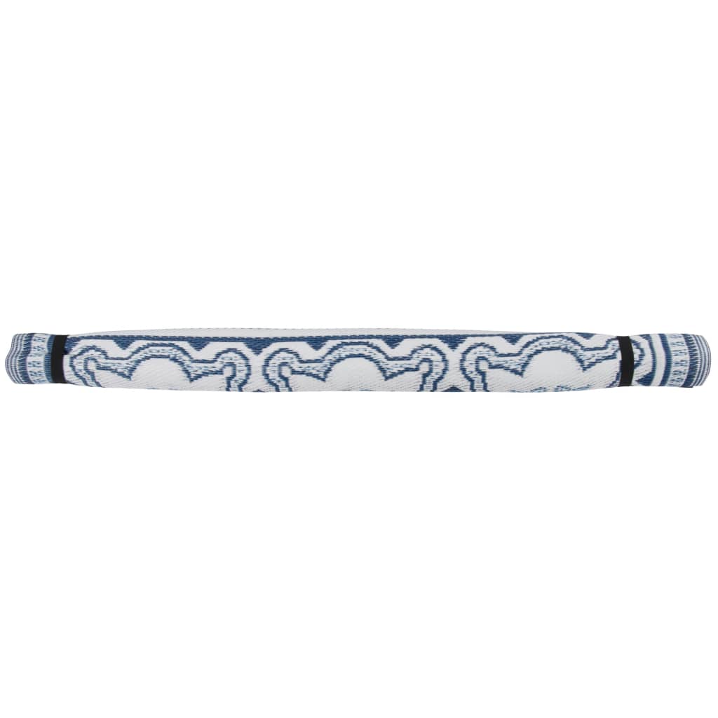 Esschert Design Outdoor-Teppich 151,5 cm Blau und Weiß OC23