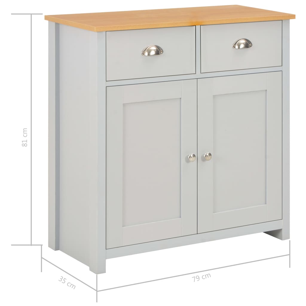 vidaXL Sideboard Grau vidaXL Sideboard Grau 79 x 35 x 81 cm