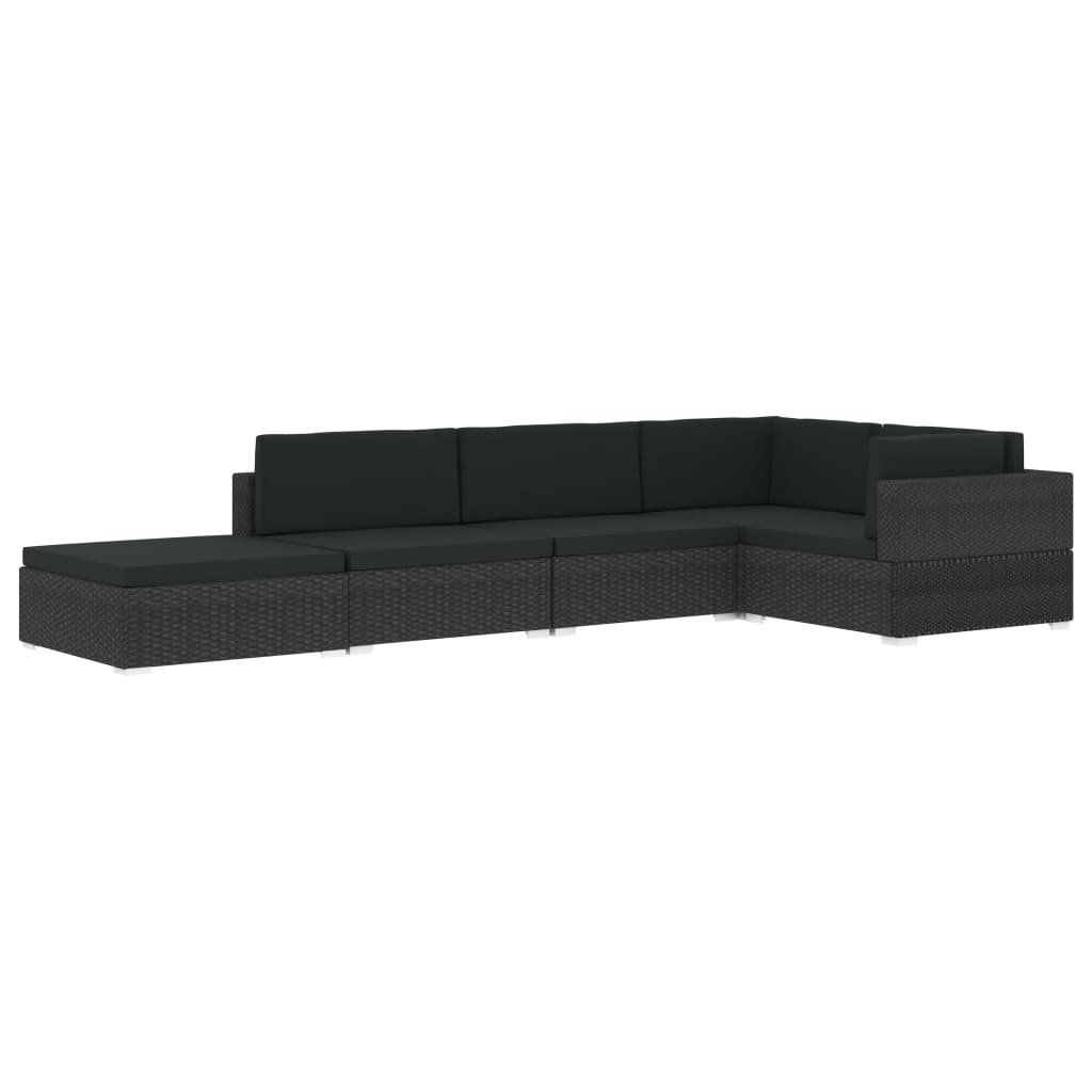 vidaXL Modular-Sofa-Mittelteil 1 Stk. + Auflagen Poly Rattan Braun