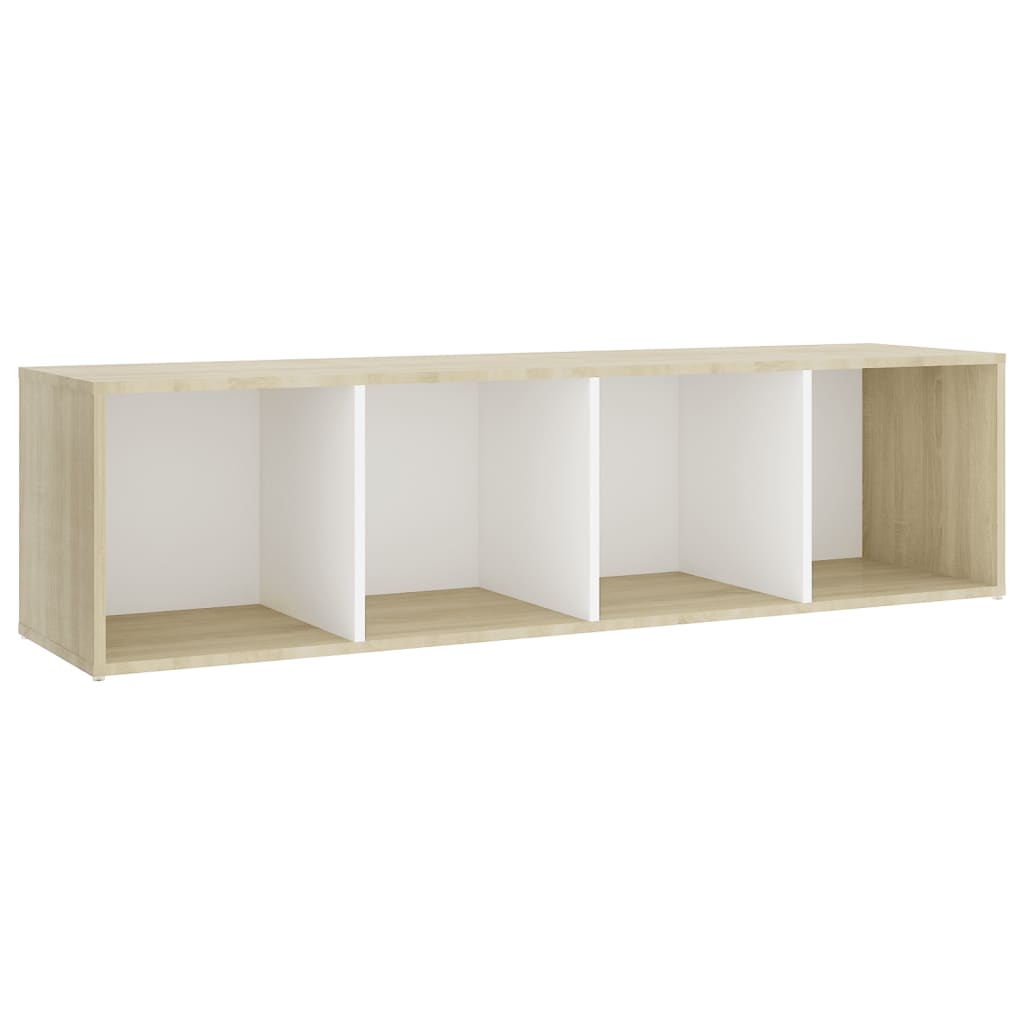 vidaXL 5-tlg. TV-Schrank-Set Weiß Sonoma-Eiche Holzwerkstoff