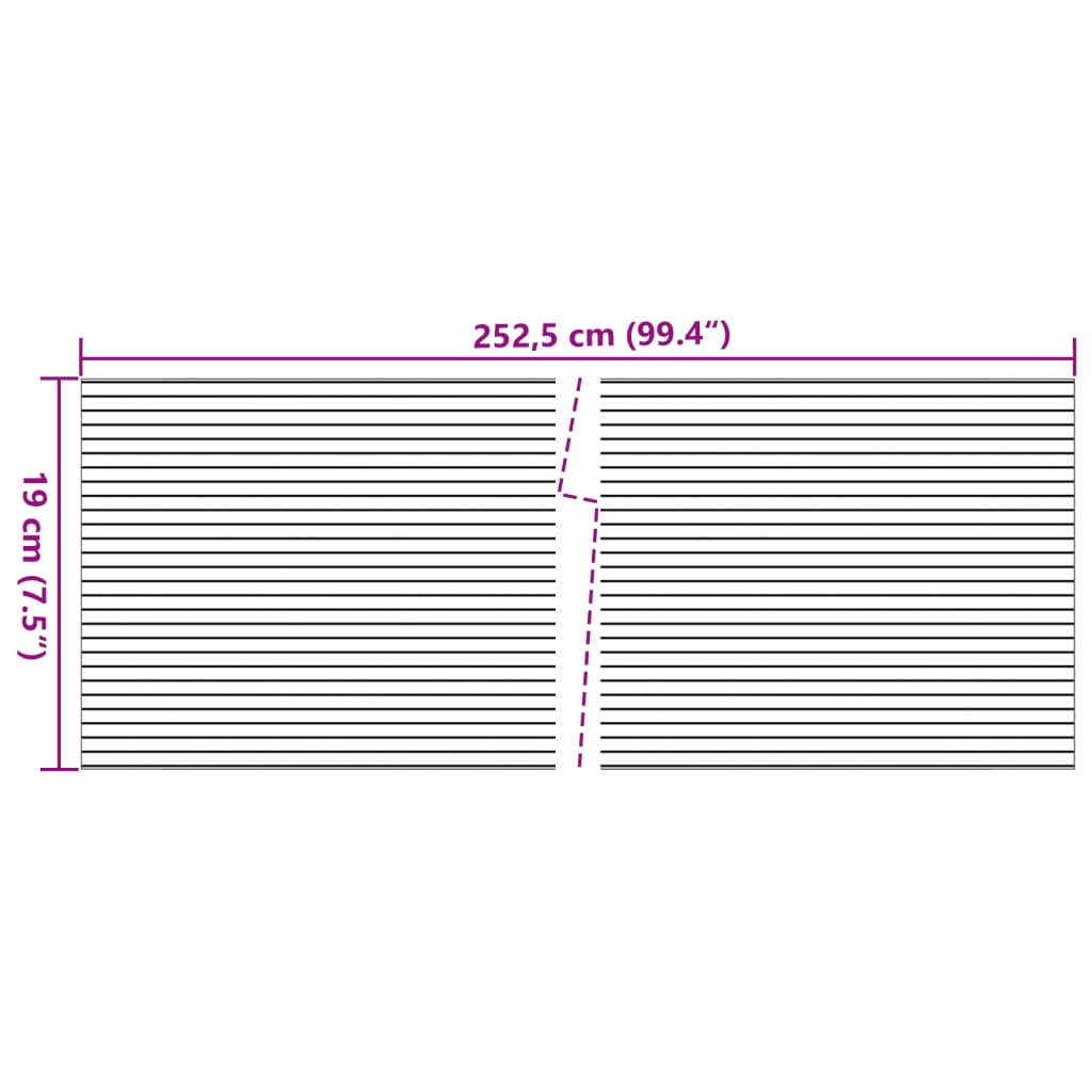 vidaXL Sichtschutzstreifen 10 Stk. Steingrau 252,5x19 cm PVC