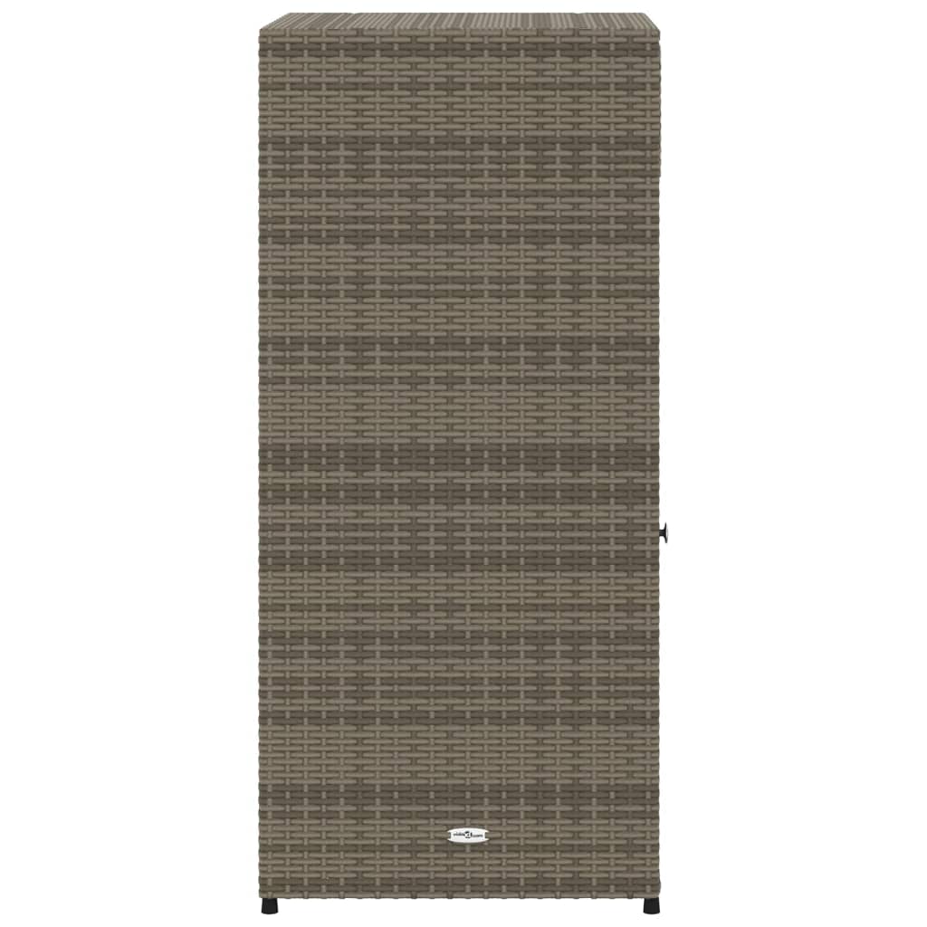 vidaXL Gartenschrank Grau 55x55x111 cm Poly Rattan