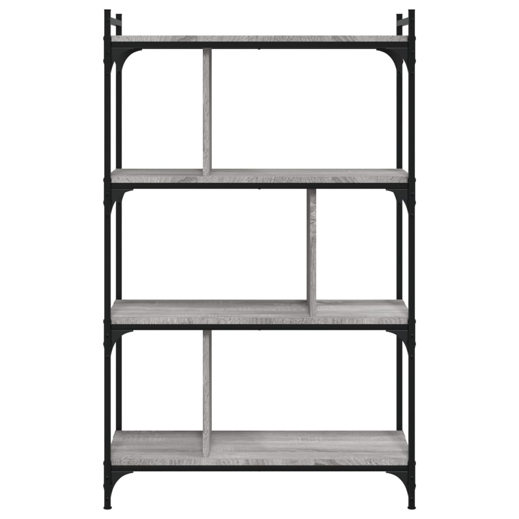 vidaXL Bücherregal 4 Böden Grau Sonoma 76x32x123 cm Holzwerkstoff