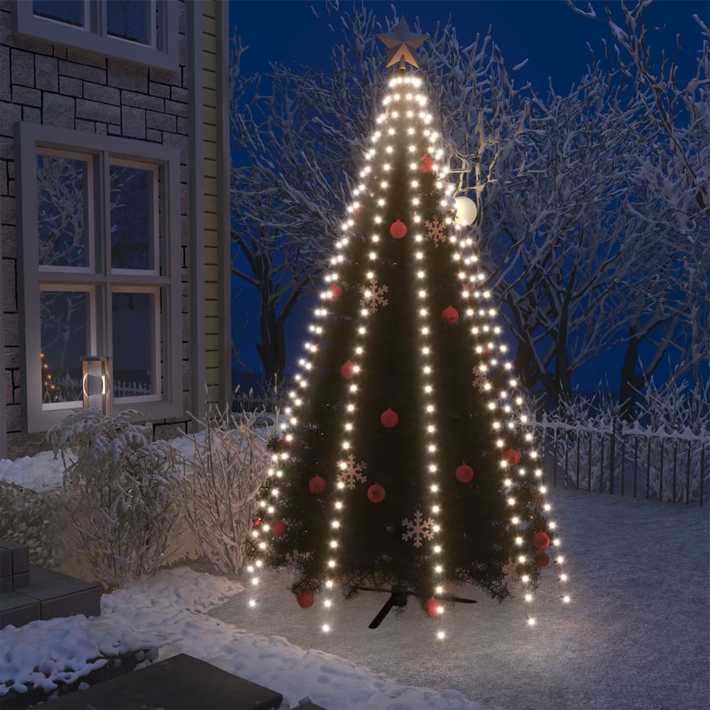 vidaXL Weihnachtsbaum-Lichternetz mit 250 LEDs Kaltweiß 250 cm