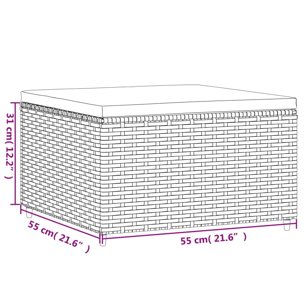 vidaXL 5-tlg. Garten-Lounge-Set mit Kissen Braun Poly Rattan