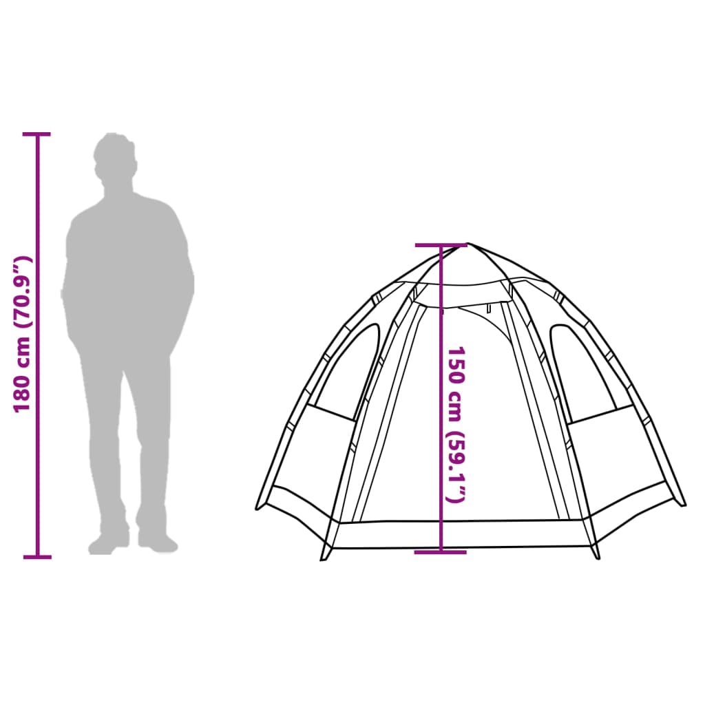 vidaXL Campingzelt 4 Personen Blau Quick Release