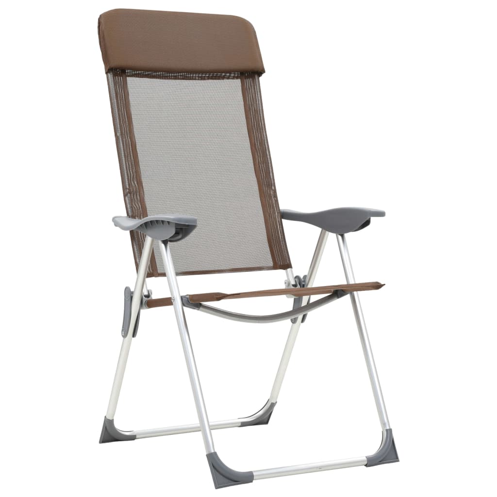 vidaXL Klappbare Campingstühle 2 Stk. Aluminium Braun