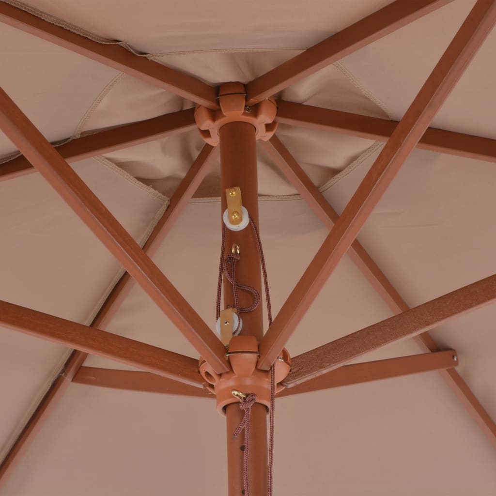 vidaXL Sonnenschirm mit Holz-Mast 270 cm Taupe