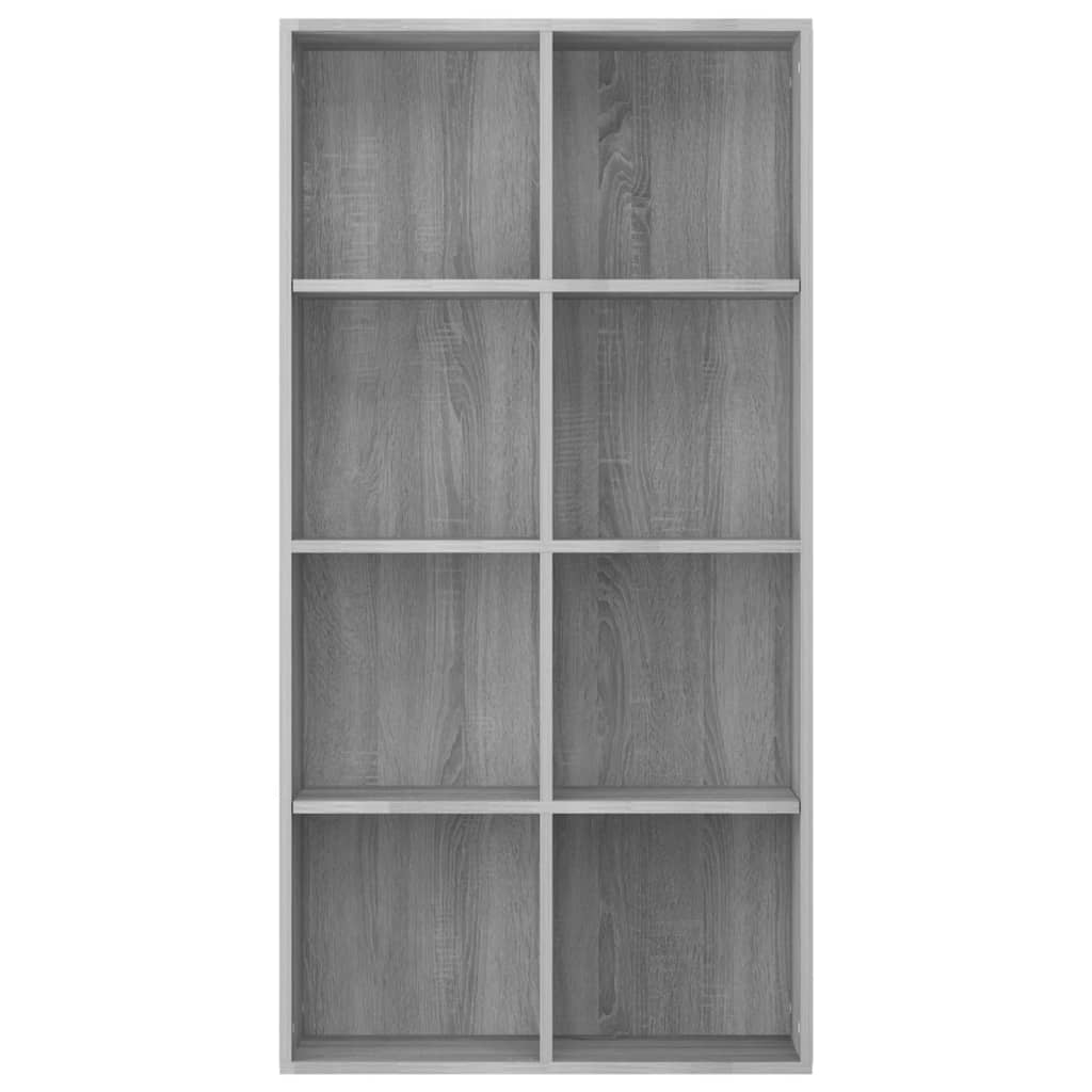 vidaXL Bücherregal/Sideboard Grau Sonoma 66×30×130 cm Holzwerkstoff