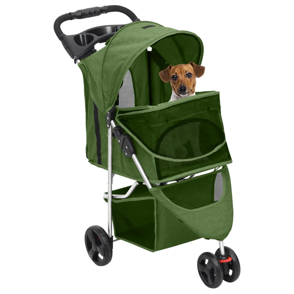 vidaXL Hundewagen Faltbar Grün 80x46x98 cm Oxford-Gewebe