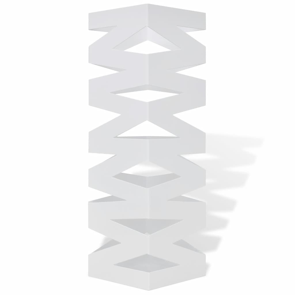 Schirmhalter Schirmständer Gehstock Stahl weiß quadratisch 48,5 cm