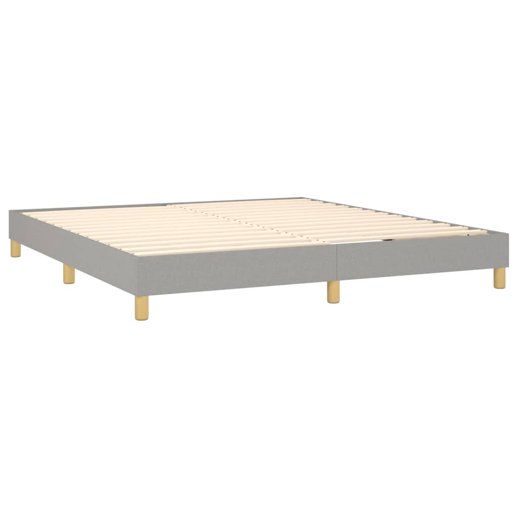 vidaXL Boxspringbett mit Matratze Hellgrau 180x200 cm Stoff