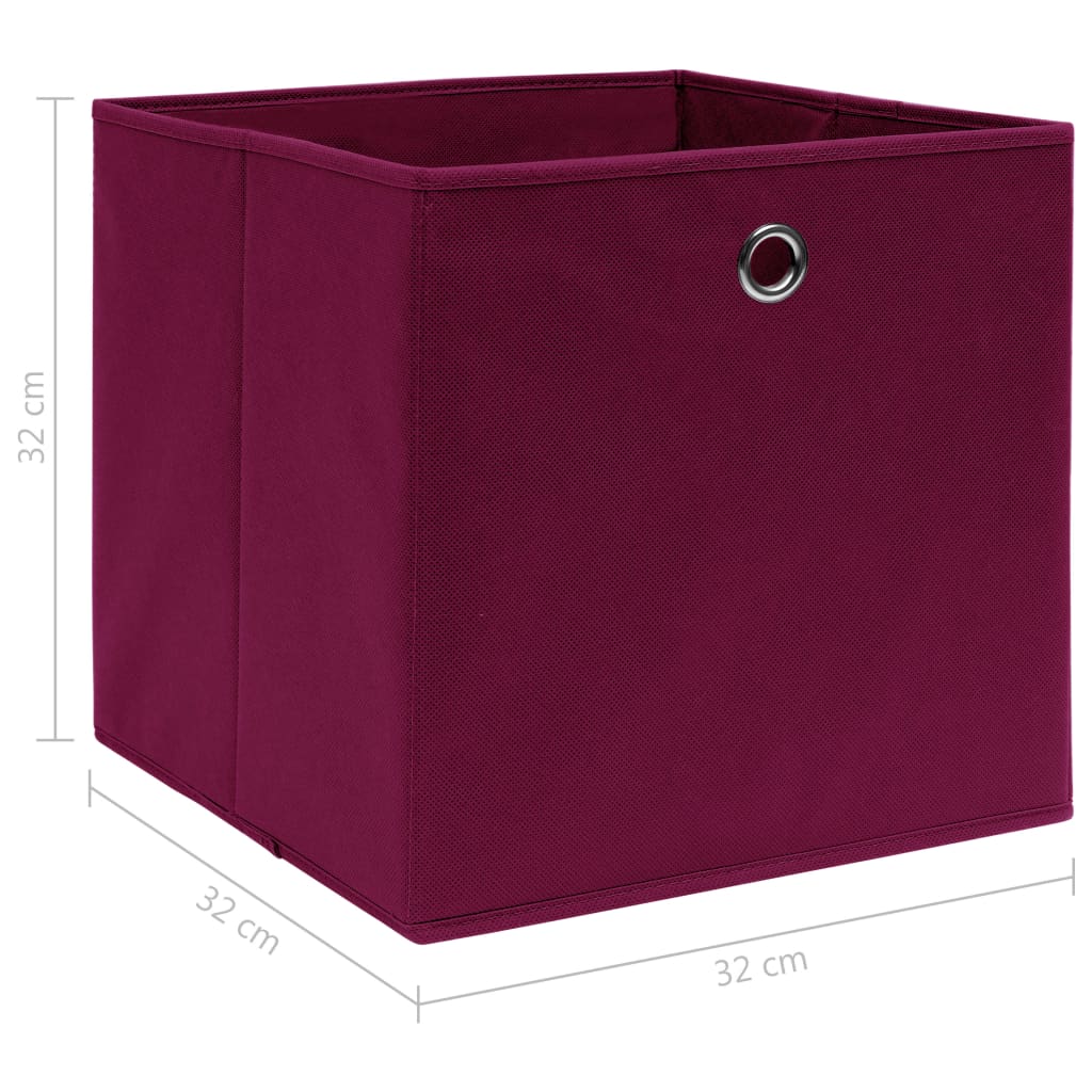 vidaXL Aufbewahrungsboxen 4 Stk. Dunkelrot 32x32x32cm Stoff