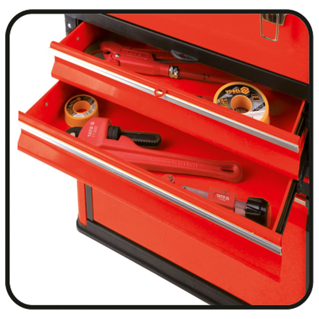 YATO Werkzeugtrolley mit 2 Schubladen 52x32x72 cm
