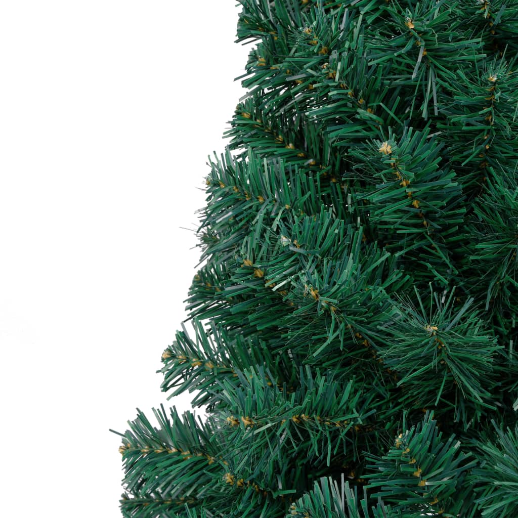 vidaXL Künstlicher Halb-Weihnachtsbaum Beleuchtung Ständer Grün 240 cm
