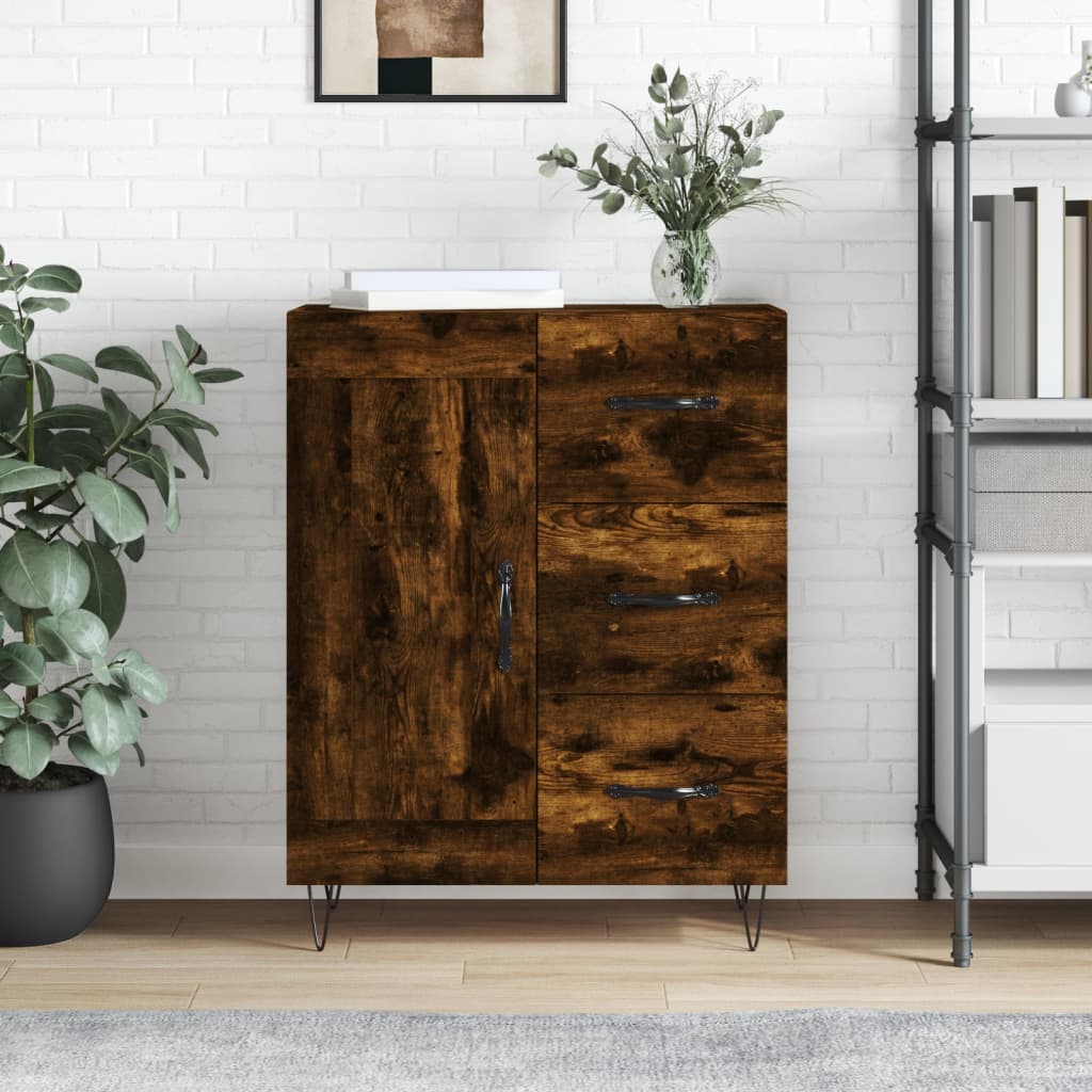 vidaXL Sideboard Räuchereiche 69,5x34x90 cm Holzwerkstoff