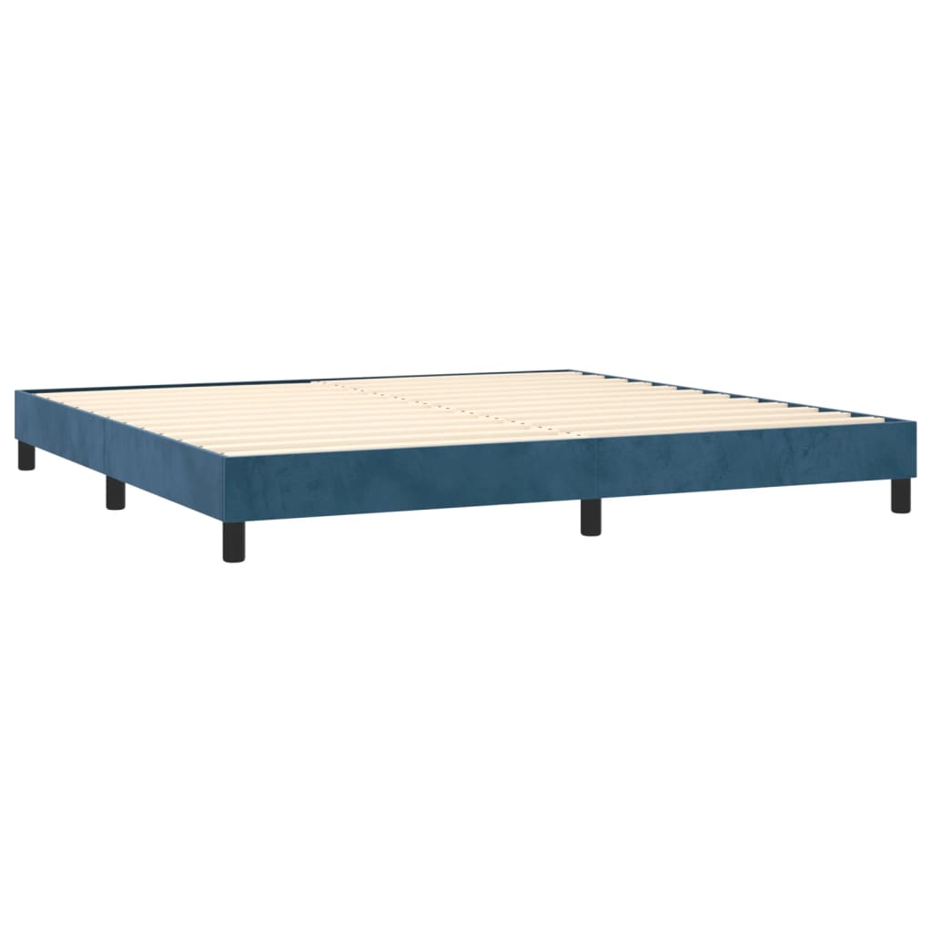 vidaXL Boxspringbett mit Matratze Dunkelblau 200x200 cm Samt