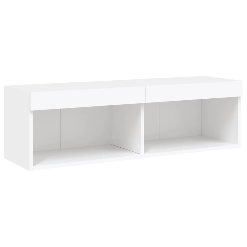 vidaXL TV-Schrank mit LED-Leuchten Weiß 100x30x30 cm