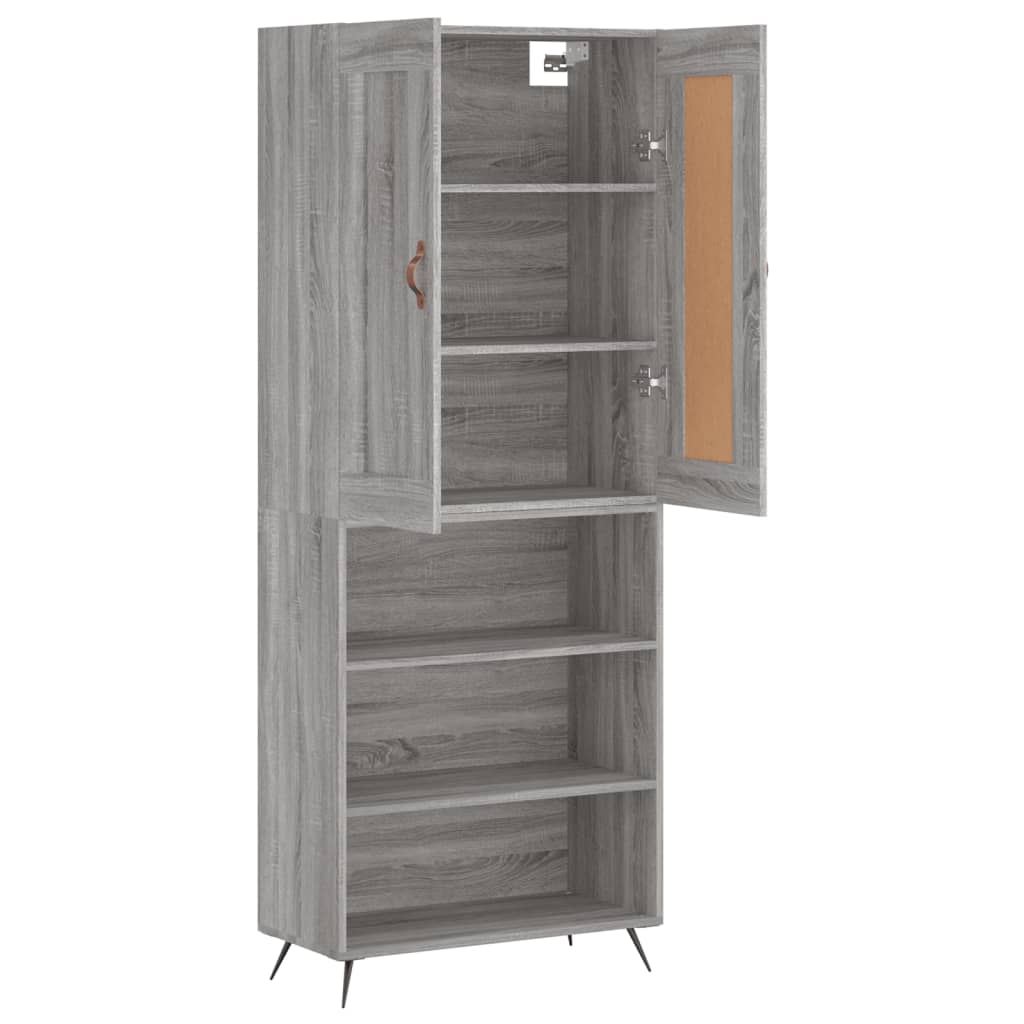 vidaXL Highboard Grau Sonoma 69,5x34x180 cm Holzwerkstoff