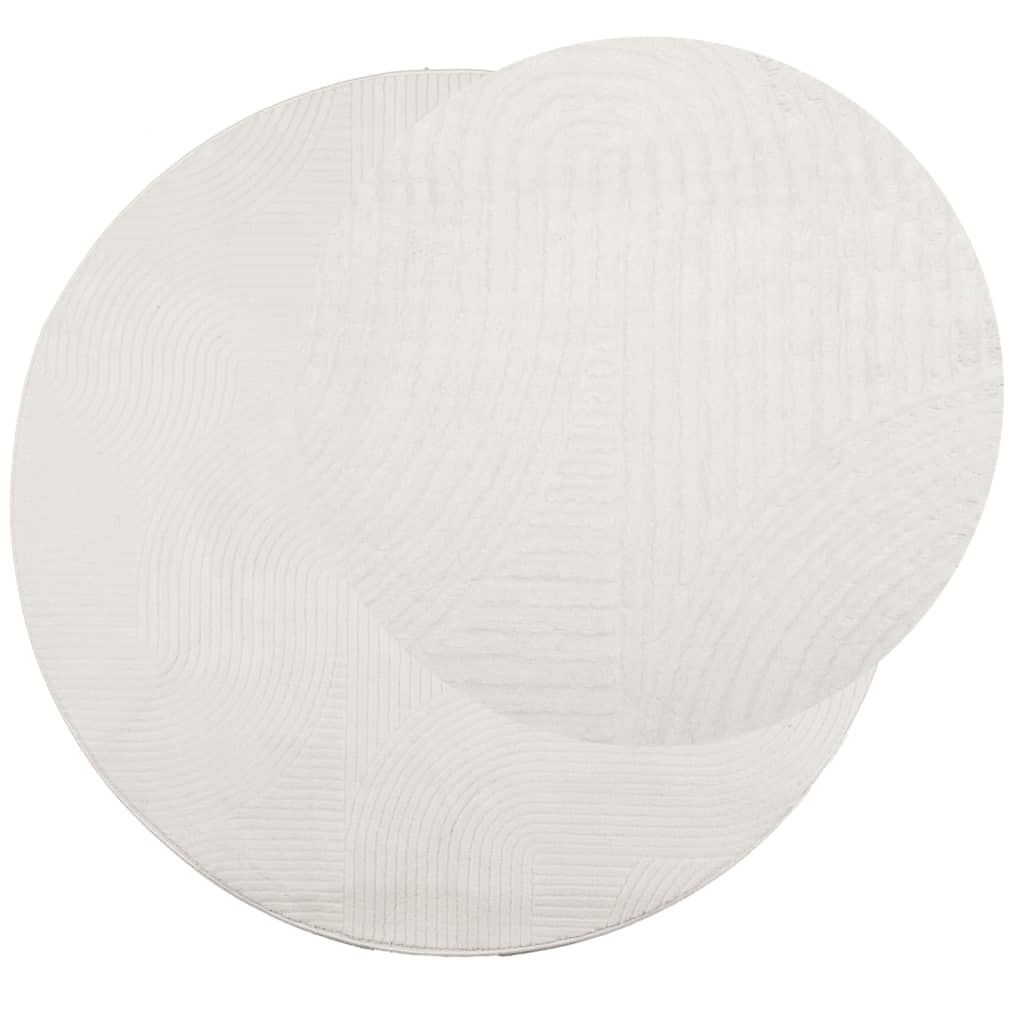 vidaXL Teppich IZA Kurzflor Skandinavischer Look Creme Ø 80 cm