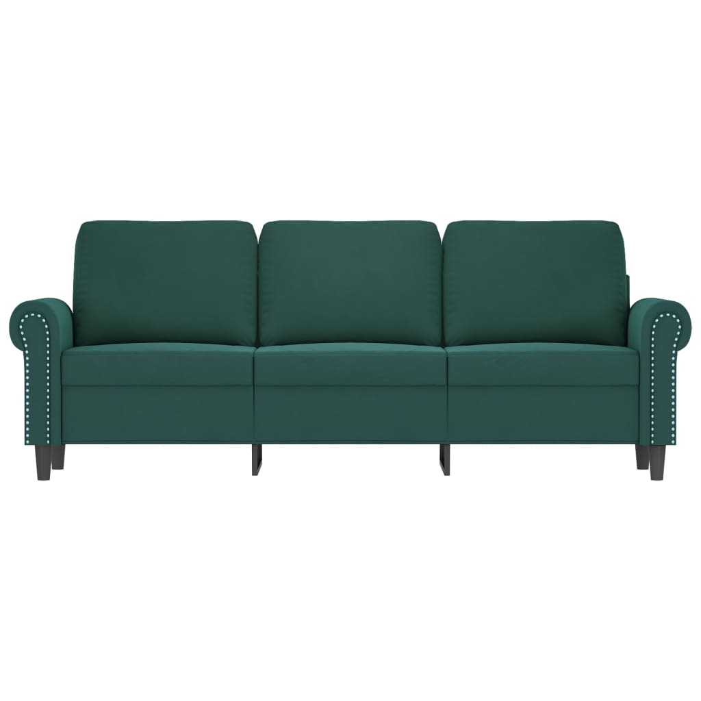vidaXL 3-Sitzer-Sofa Dunkelgrün 180 cm Samt