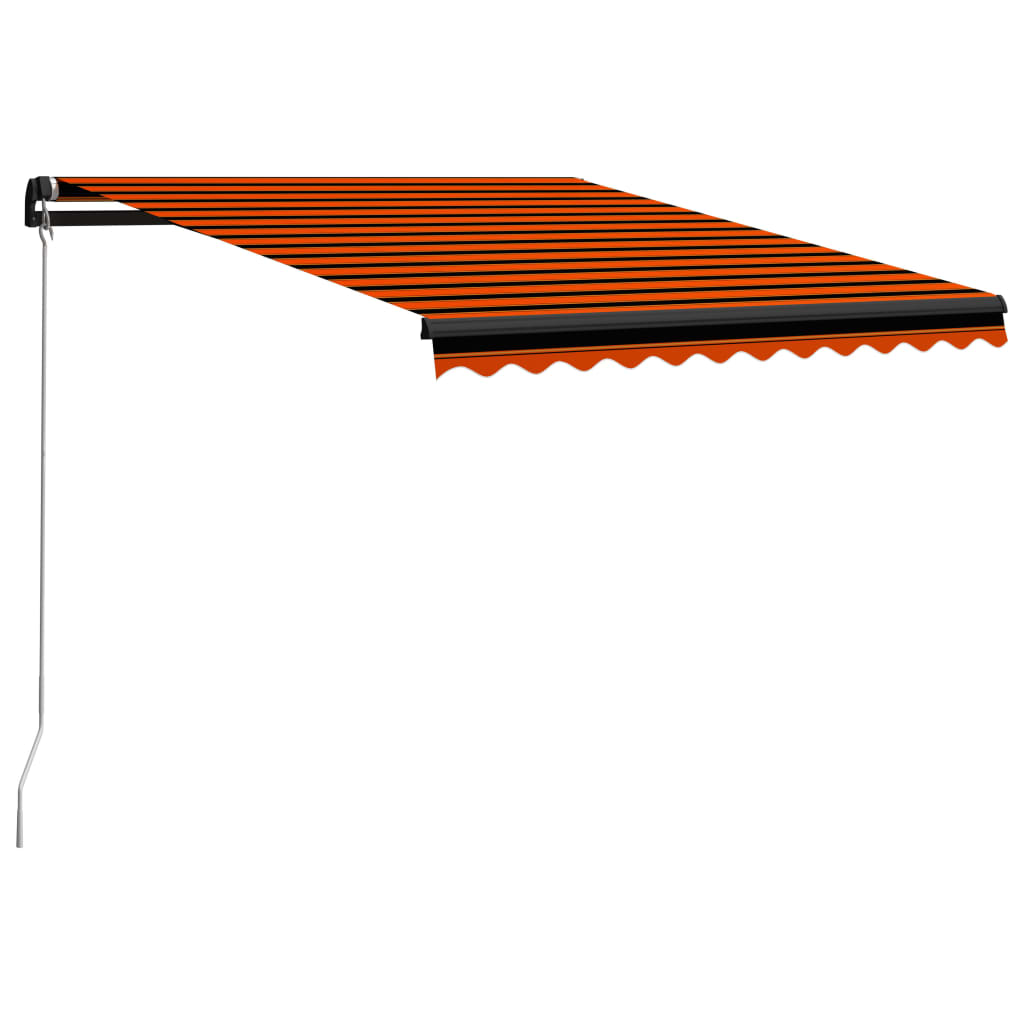 vidaXL Markise Manuell Einziehbar LED 350x250 cm Orange & Braun