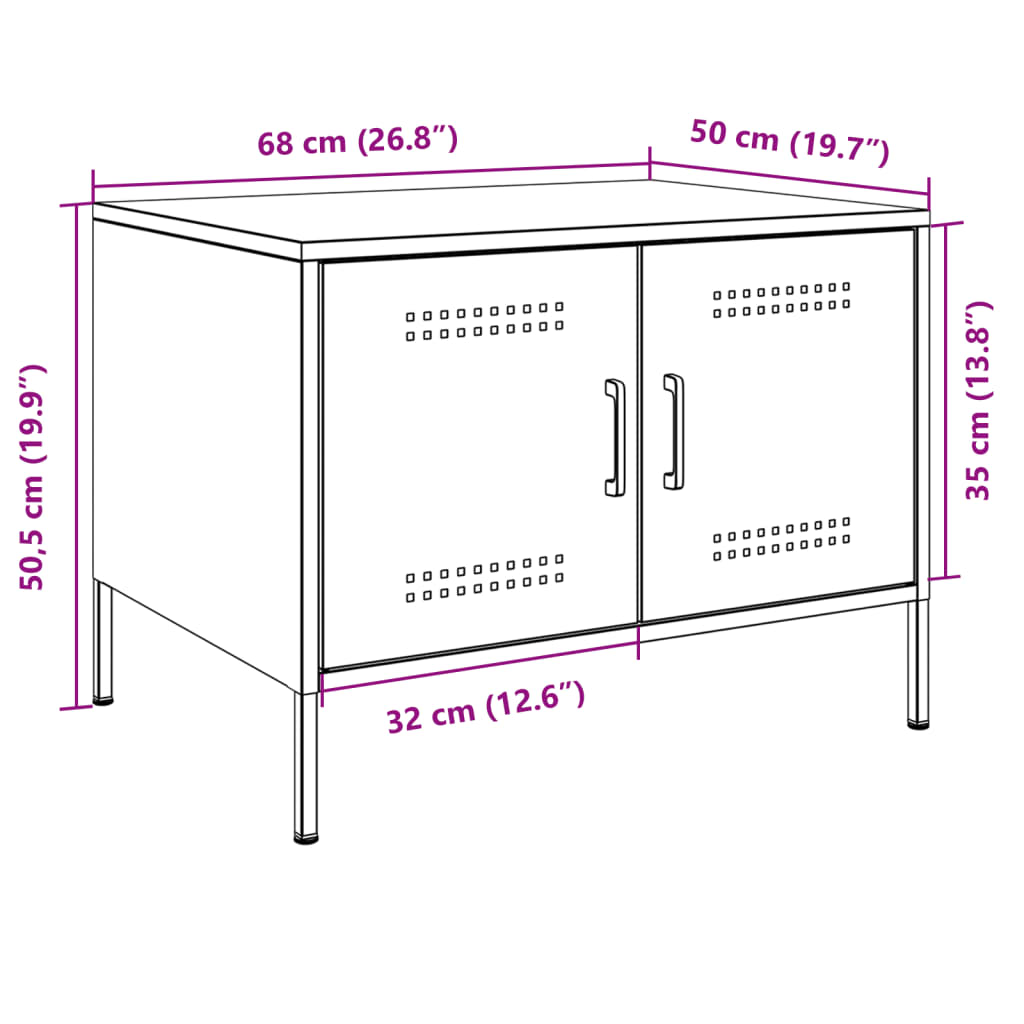 vidaXL Couchtisch Rosa 68x50x50,5 cm Stahl