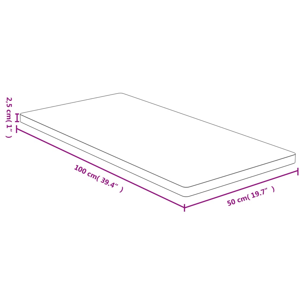 vidaXL Tischplatte 50x100x2,5 cm Bambus