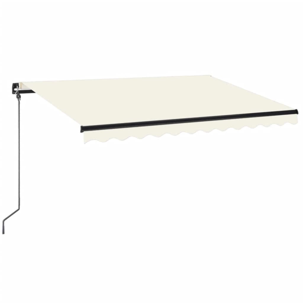 vidaXL Markise Manuell Einziehbar mit LED 350x250 cm Creme