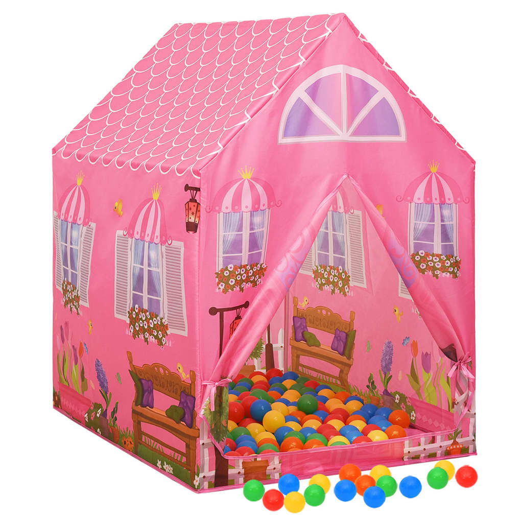 vidaXL Kinder-Spielzelt mit 250 Bällen Rosa 69x94x104 cm