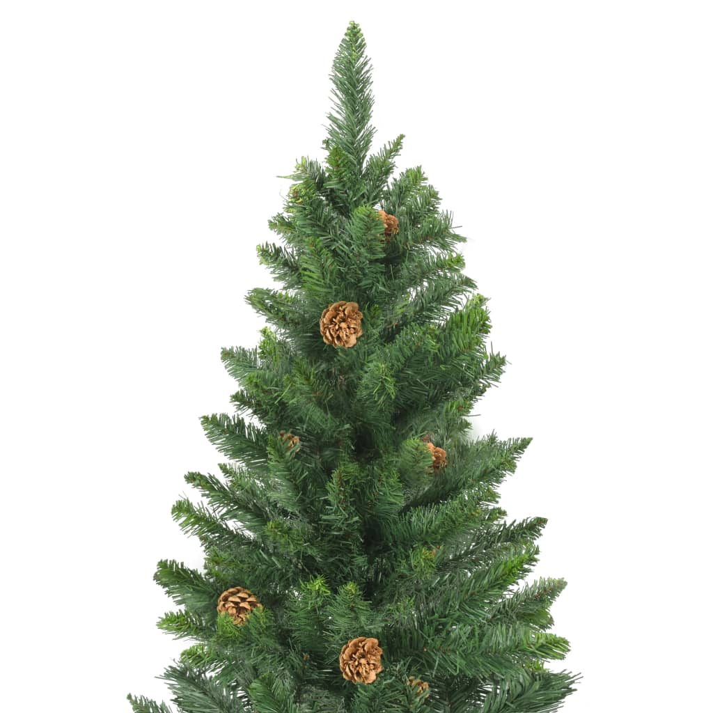 vidaXL Künstlicher Weihnachtsbaum mit Kiefernzapfen Grün 210 cm